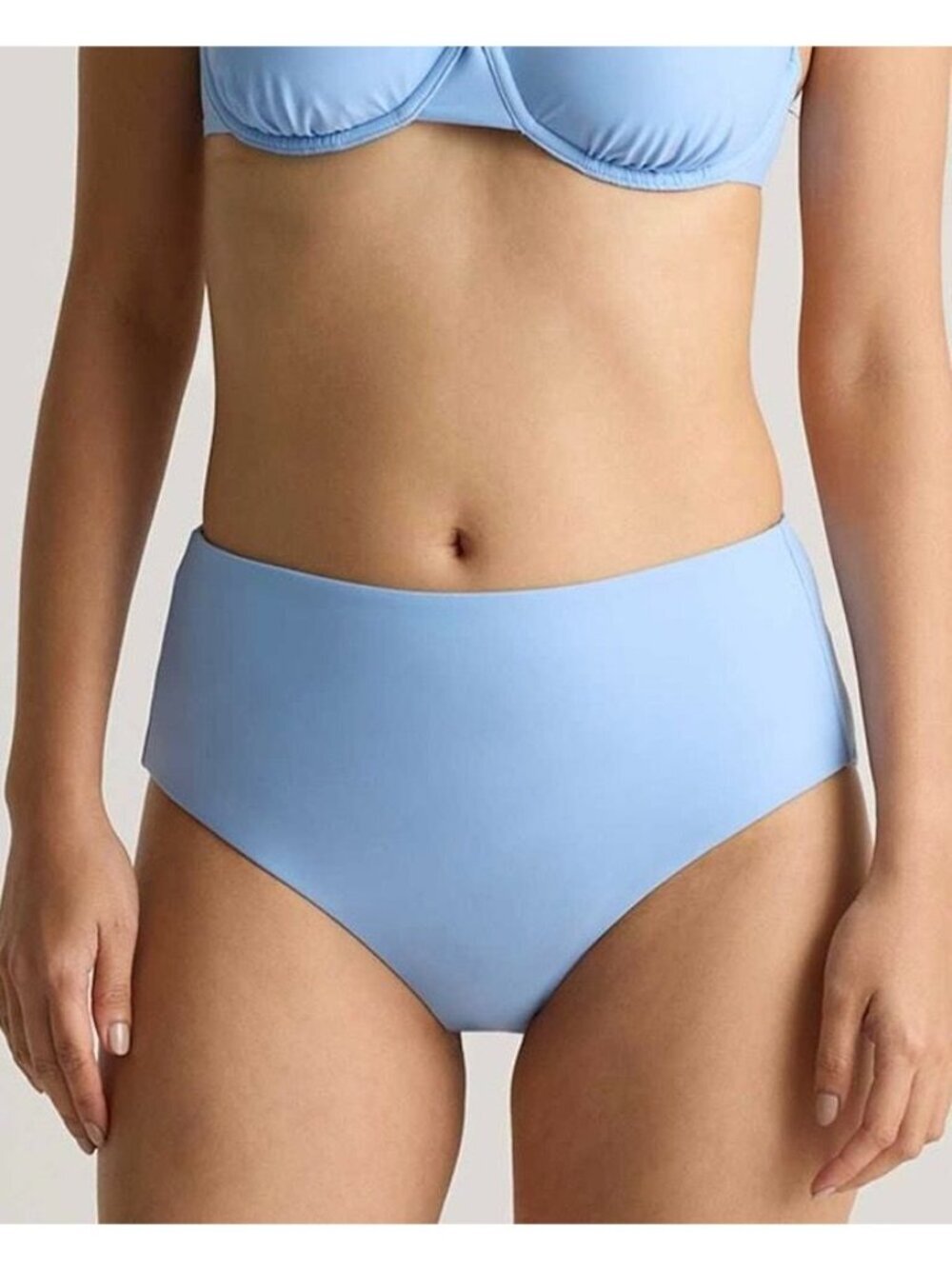NWT Quince Italian High-Rise Bikini Bottom in Light Blue - Size: Large